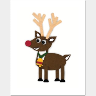 Christmas Felt Reindeer Posters and Art